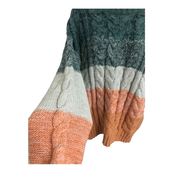 altar’d‎ state green orange ombre chunky knit mock neck sweater size medium new - Picture 5 of 16